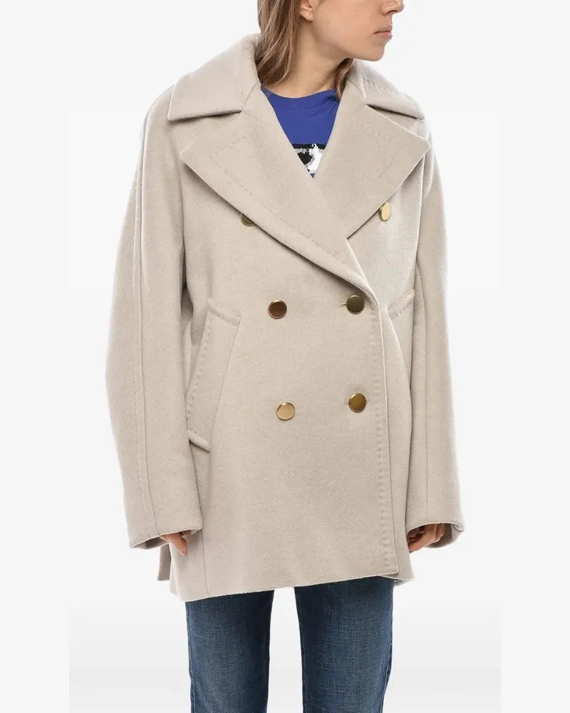 Max Mara double-breasted cashmere coat - Nude Nude