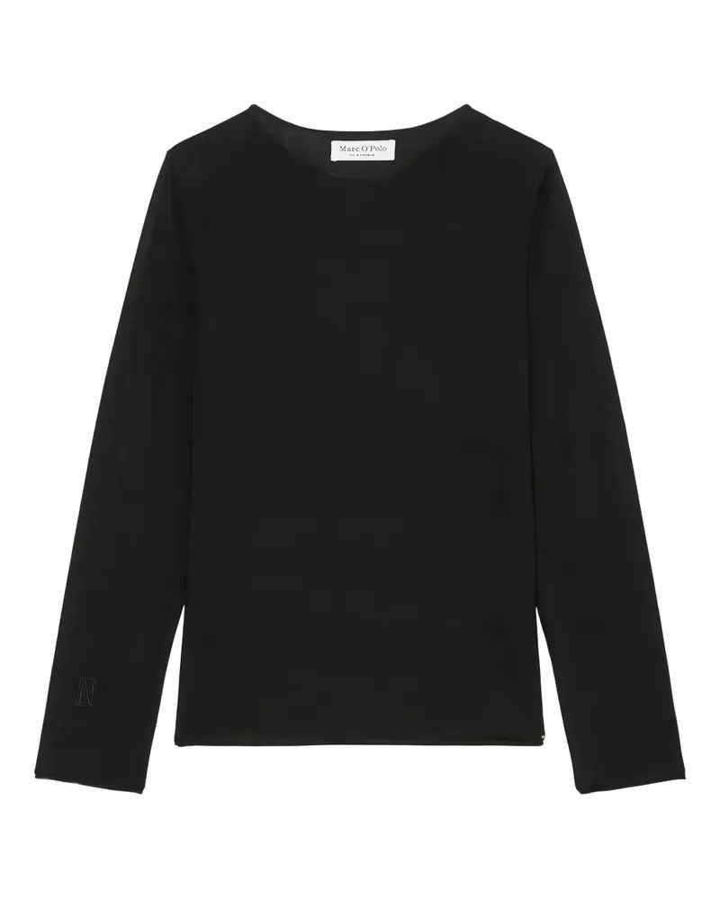 Marc O'Polo Klassisches Langarmshirt - Schwarz Schwarz
