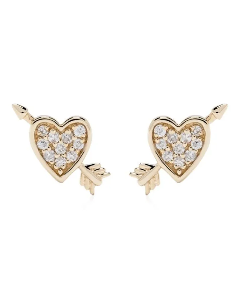 Adina Reyter 14kt Heart & Arrow Gelbgoldohrstecker mit Diamanten Gold