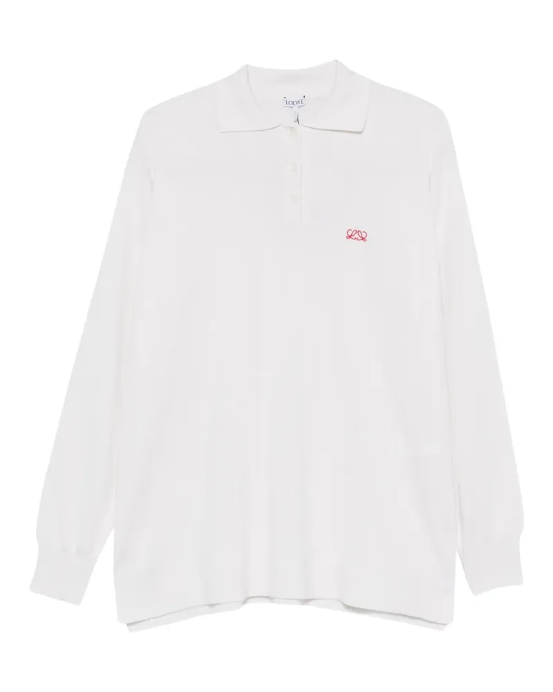 Loewe logo-embroidered polo sweater - Weiß Weiß
