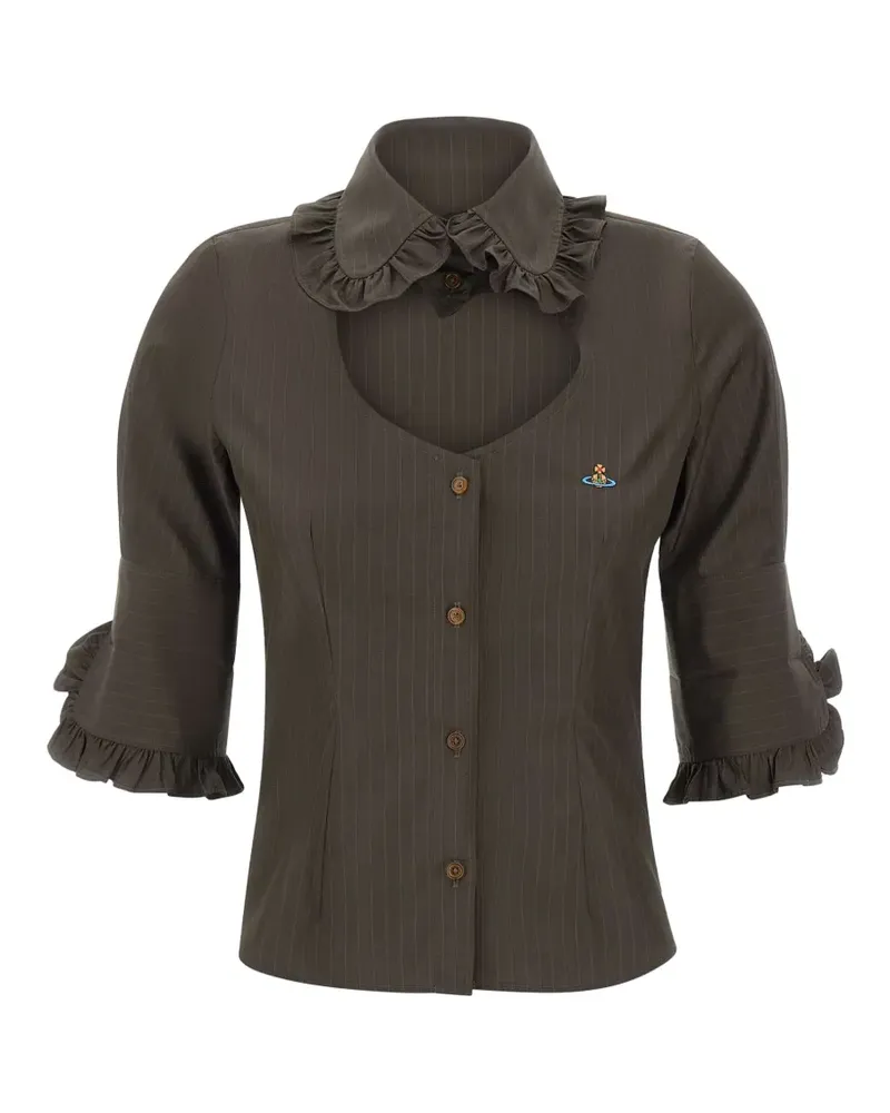 Vivienne Westwood Toulouse Frill striped shirt - Braun Braun