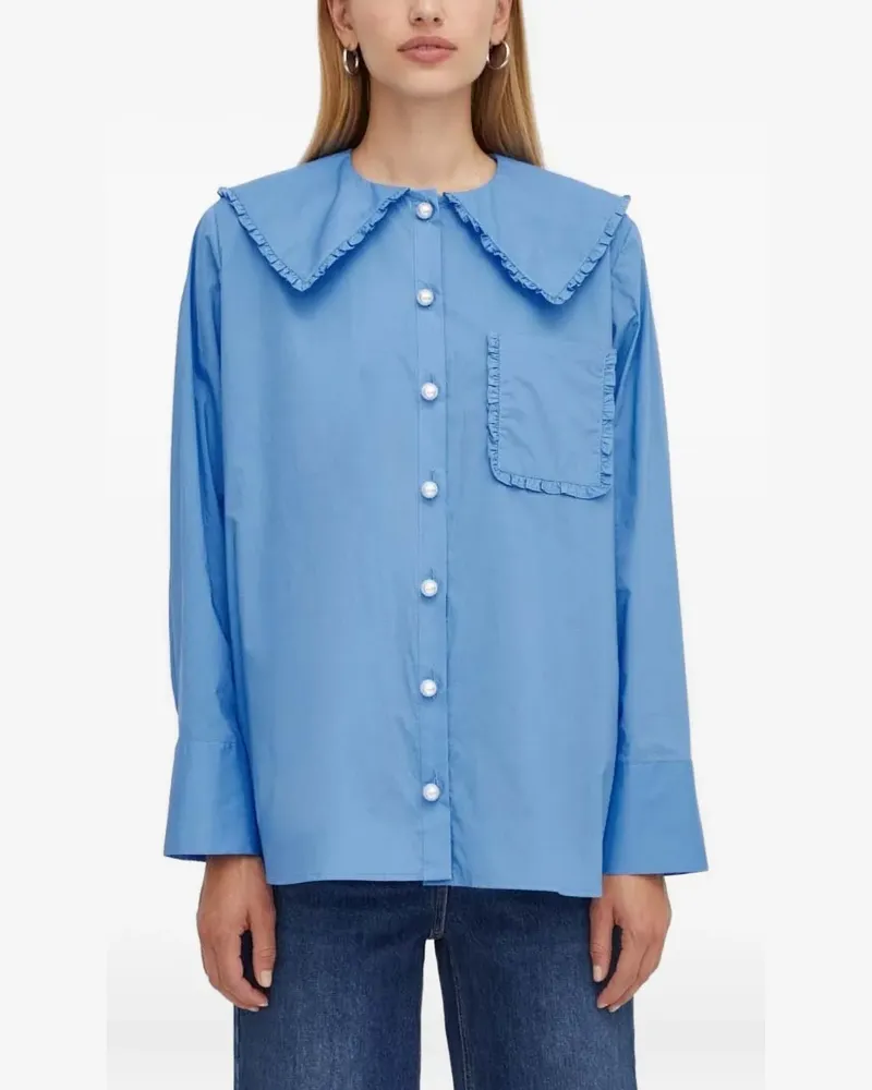 Custommade Hemd mit Knopfdetail - Blau Blau