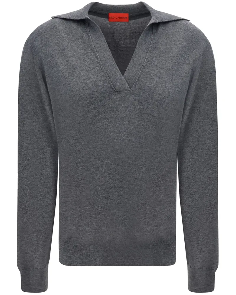 Wild Cashmere Pullover mit V-Ausschnitt - Grau Grau