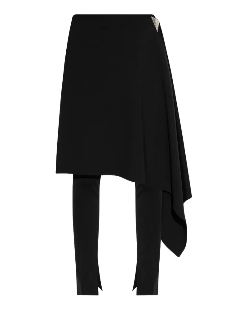 ATTICO Asymmetrische Hose im Layering-Look - Schwarz Schwarz