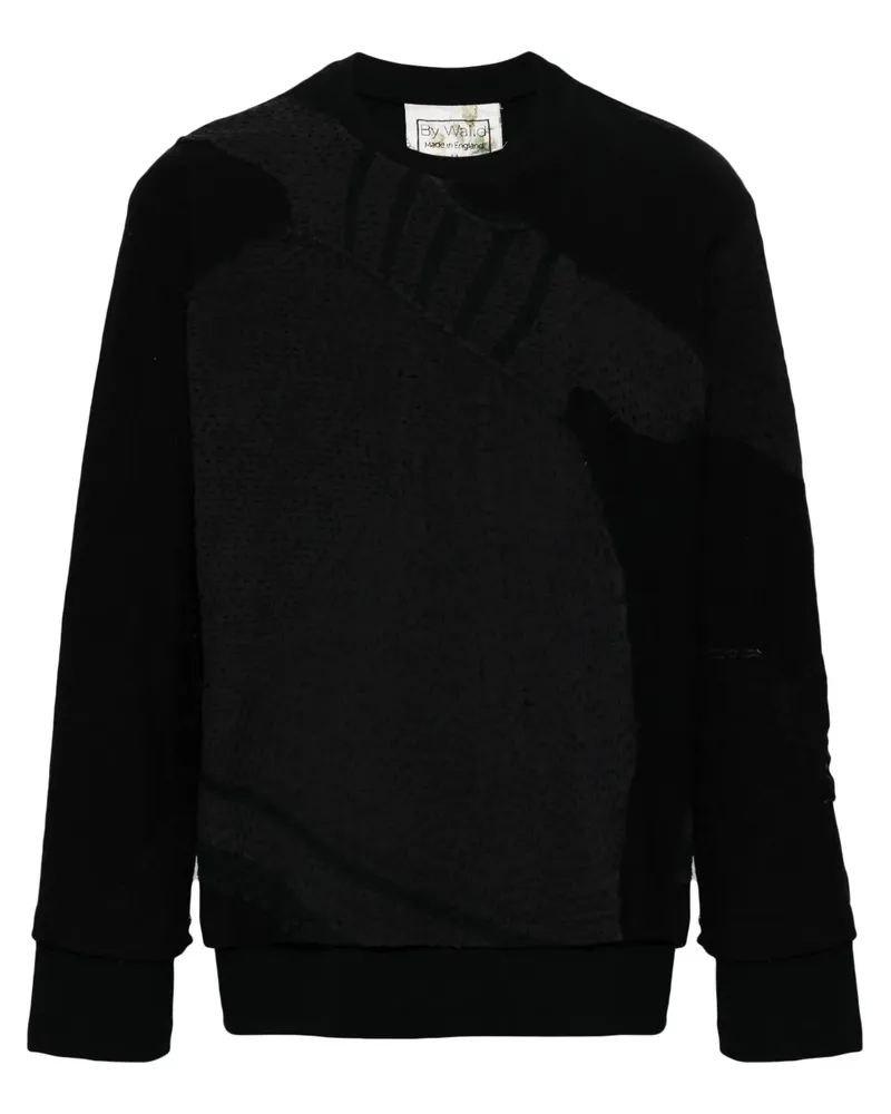 BY WALID Sweatshirt mit Kontrasteinsätzen - Schwarz Schwarz
