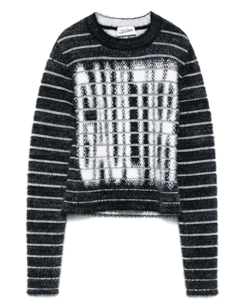 Jean Paul Gaultier Pullover mit Intarsien-Logo - Schwarz Schwarz