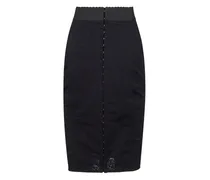 Bleistiftrock mit Spitzeneinsatz - Schwarz