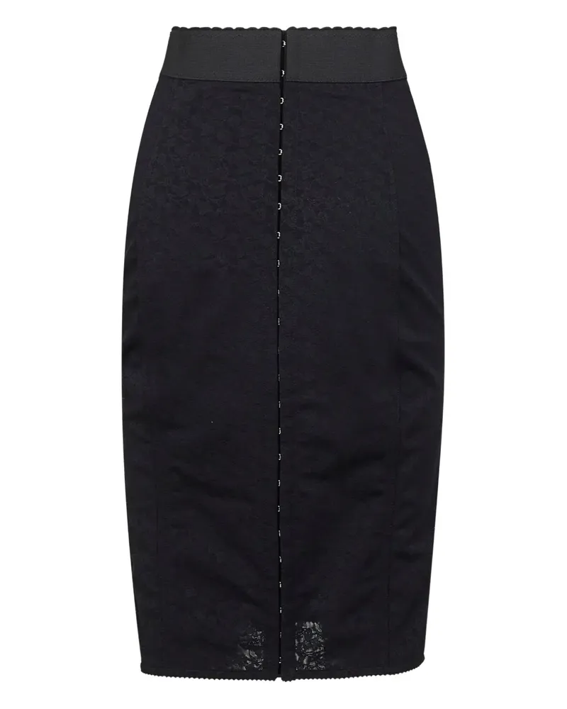 Dolce & Gabbana Bleistiftrock mit Spitzeneinsatz - Schwarz Schwarz