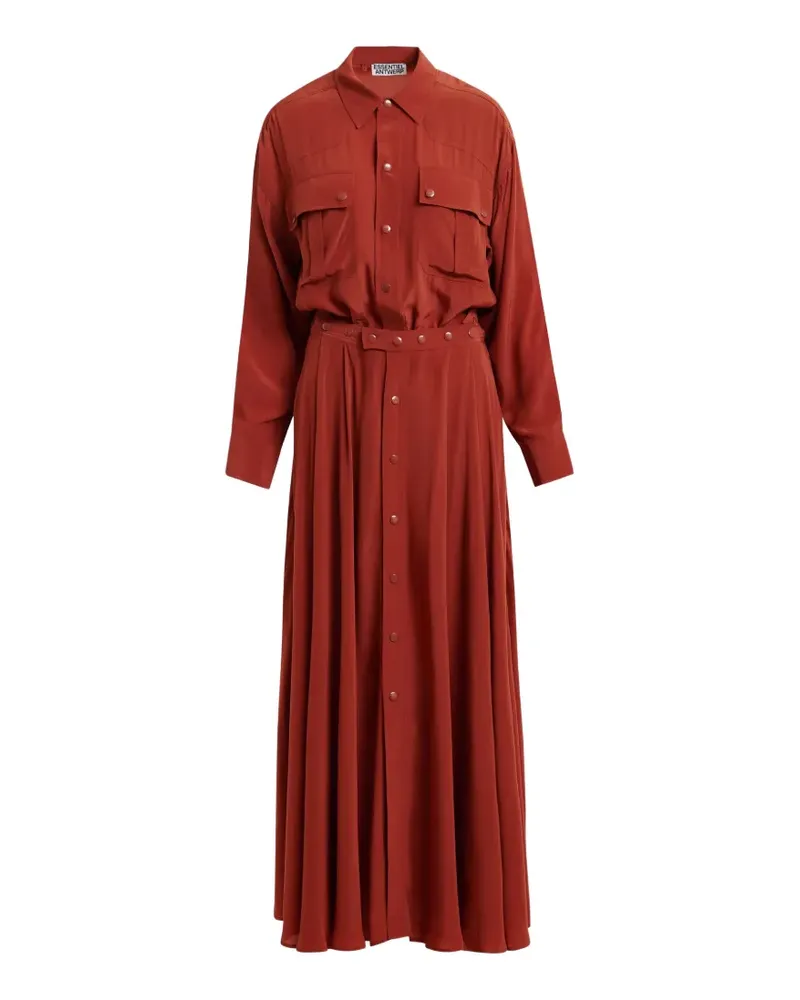 Essentiel Midikleid mit Brusttaschen - Orange Orange