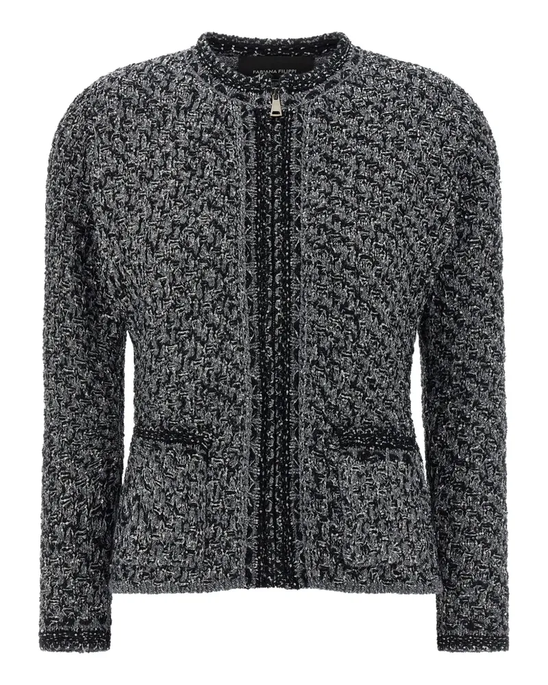 Fabiana Filippi Tweed-Jacke mit Pailletten - Blau Blau