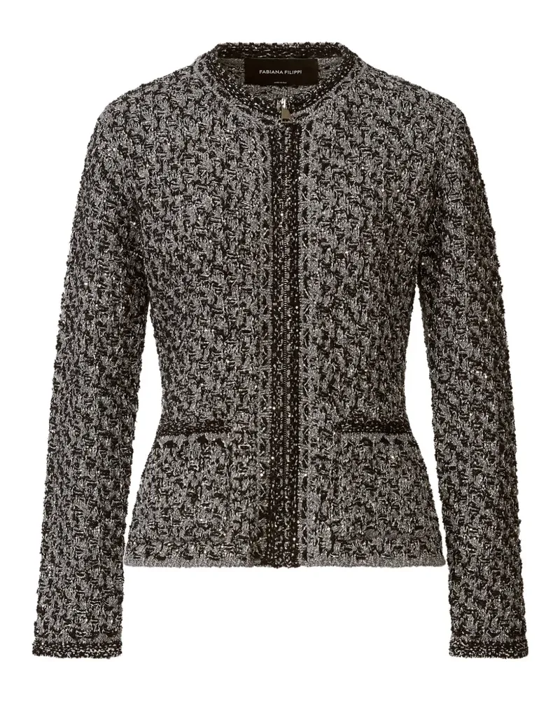 Fabiana Filippi Tweed-Jacke mit Pailletten - Blau Blau