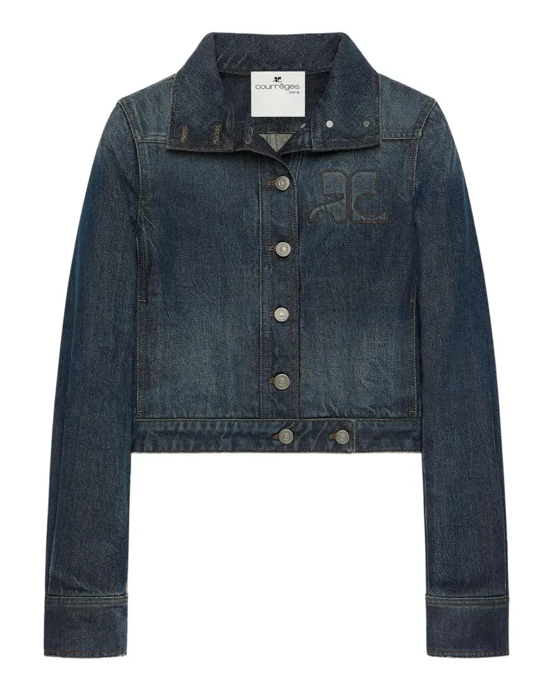 Courrèges Reedition Jeansjacke mit Logo-Stickerei - Blau Blau