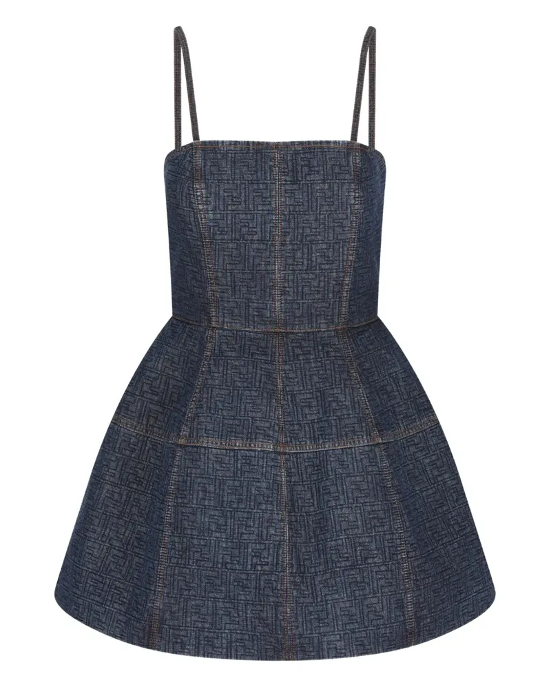 Fendi Gestepptes Bustier-Kleid - Blau Blau