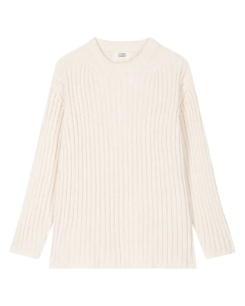 STUDIO TOMBOY ribbed round-neck sweater - Nude Nude