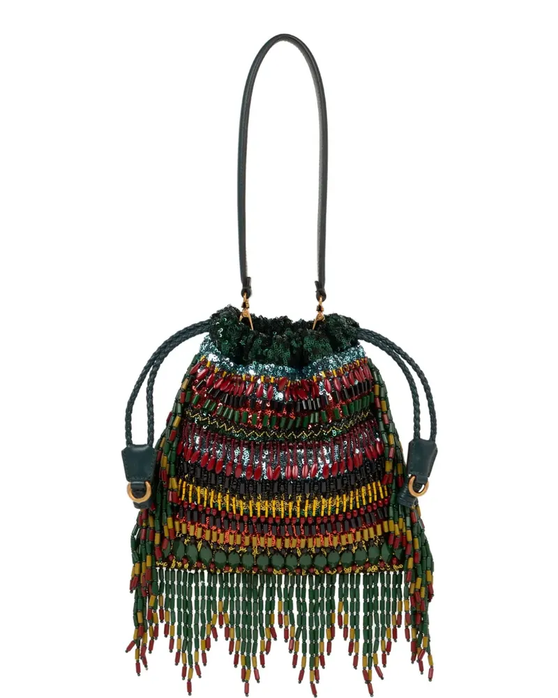 Etro Kleine Kalispera Tasche mit Pailletten und Perlen - Grün Grün