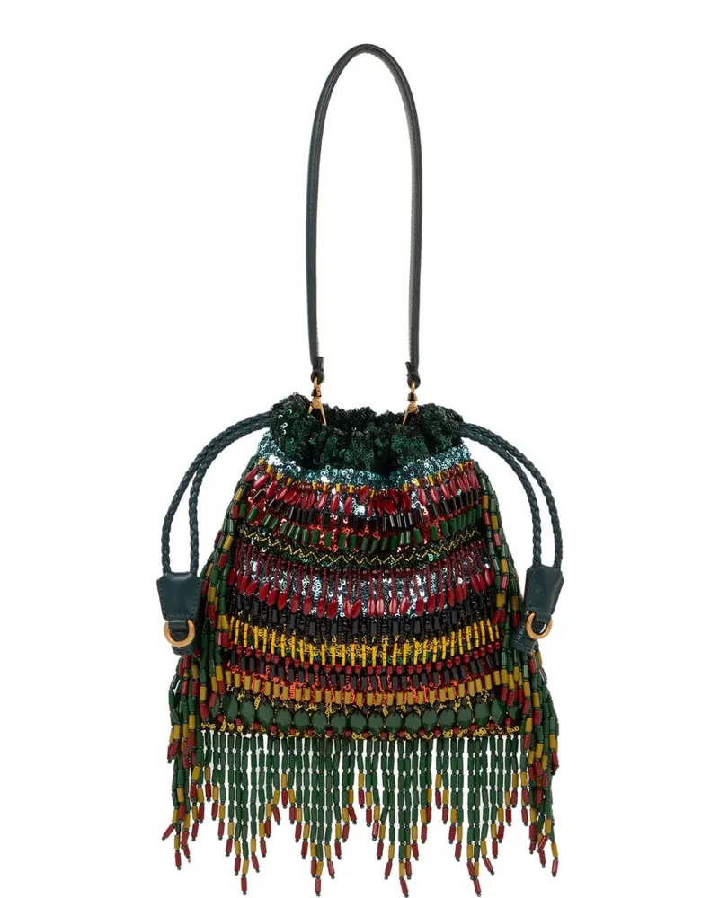 Etro Kleine Kalispera Tasche mit Pailletten und Perlen - Grün Grün