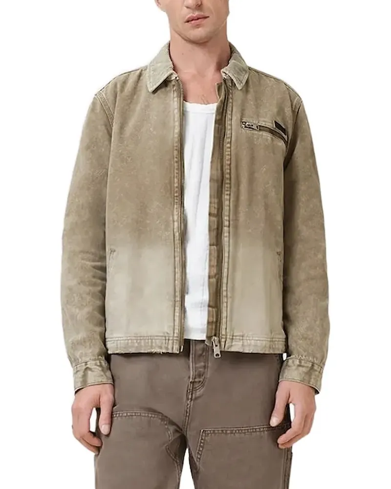 AllSaints Reißverschluss-Jacke mit Cordkragen - Braun Braun