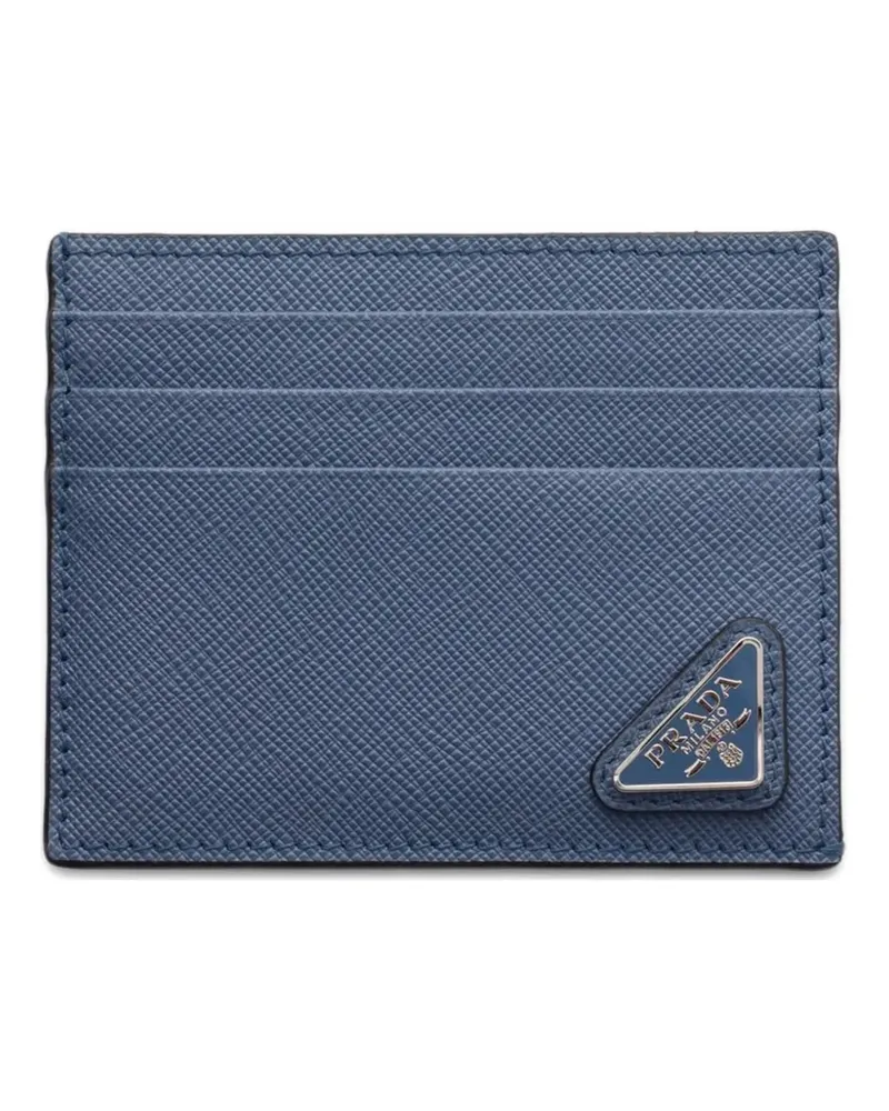 Prada Saffiano-leather card holder - Blau Blau
