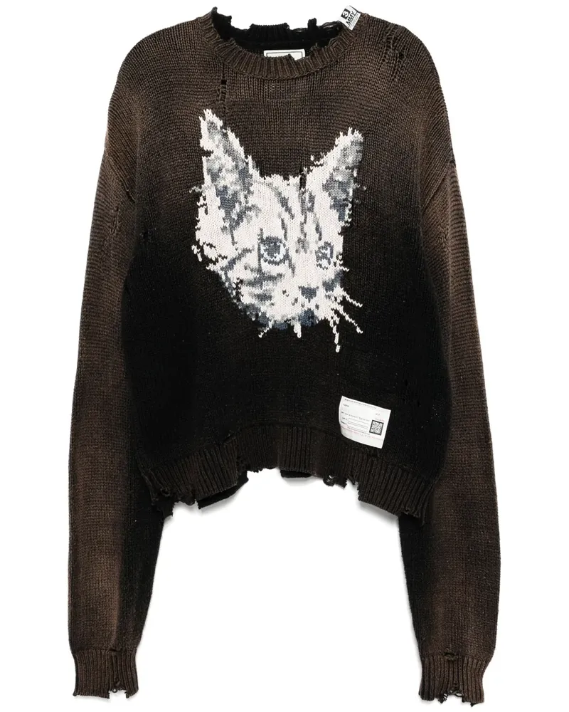 MIHARAYASUHIRO Pullover aus Katzen-Jacquard - Braun Braun