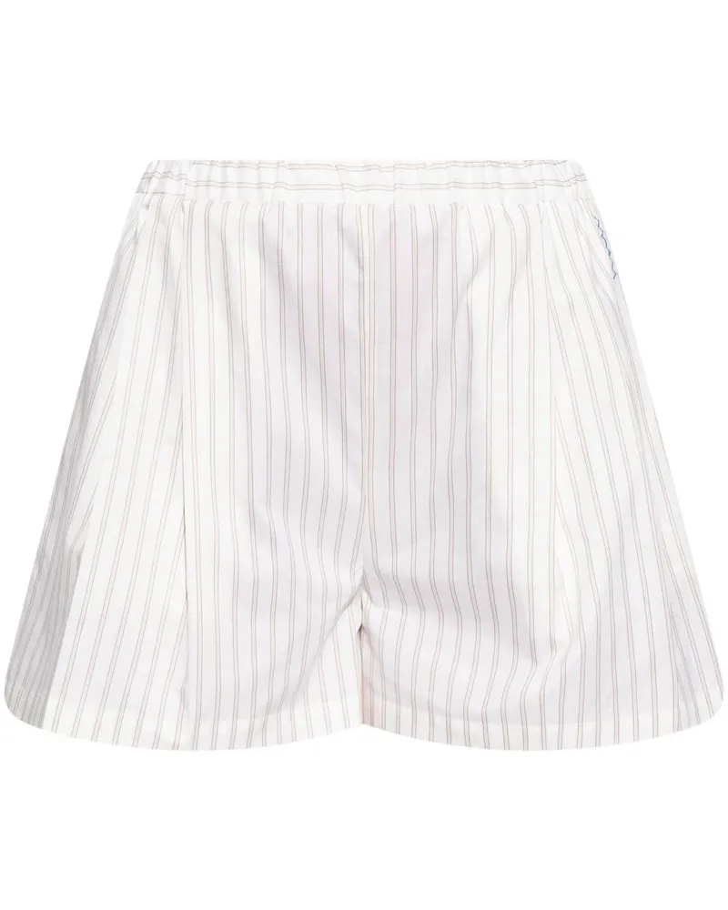 Marni Gestreifte Shorts - Weiß Weiß