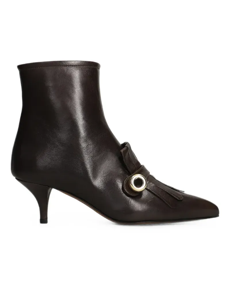 FESTA Milano fringe-detail leather ankle boots - Braun Braun