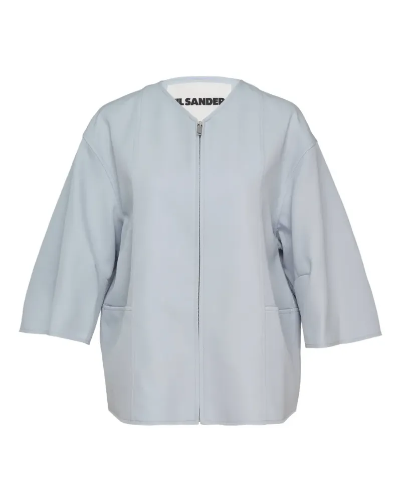Jil Sander Hemdjacke aus Gabardine - Grau Grau