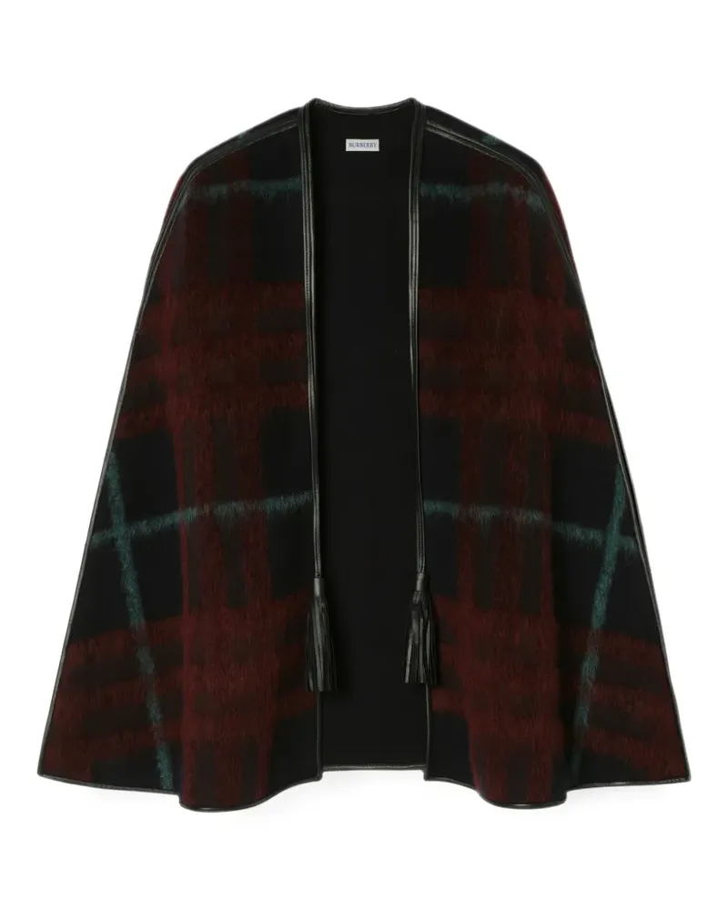 Burberry check-pattern cape - Schwarz Schwarz