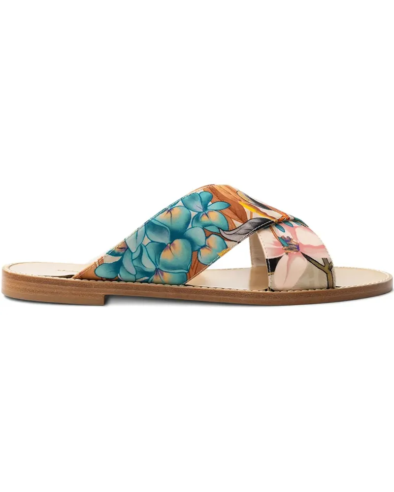 Ferragamo Giacky print flat sandals - Blau Blau