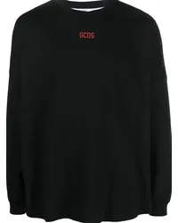 GCDS Langarmshirt mit Logo-Print Schwarz