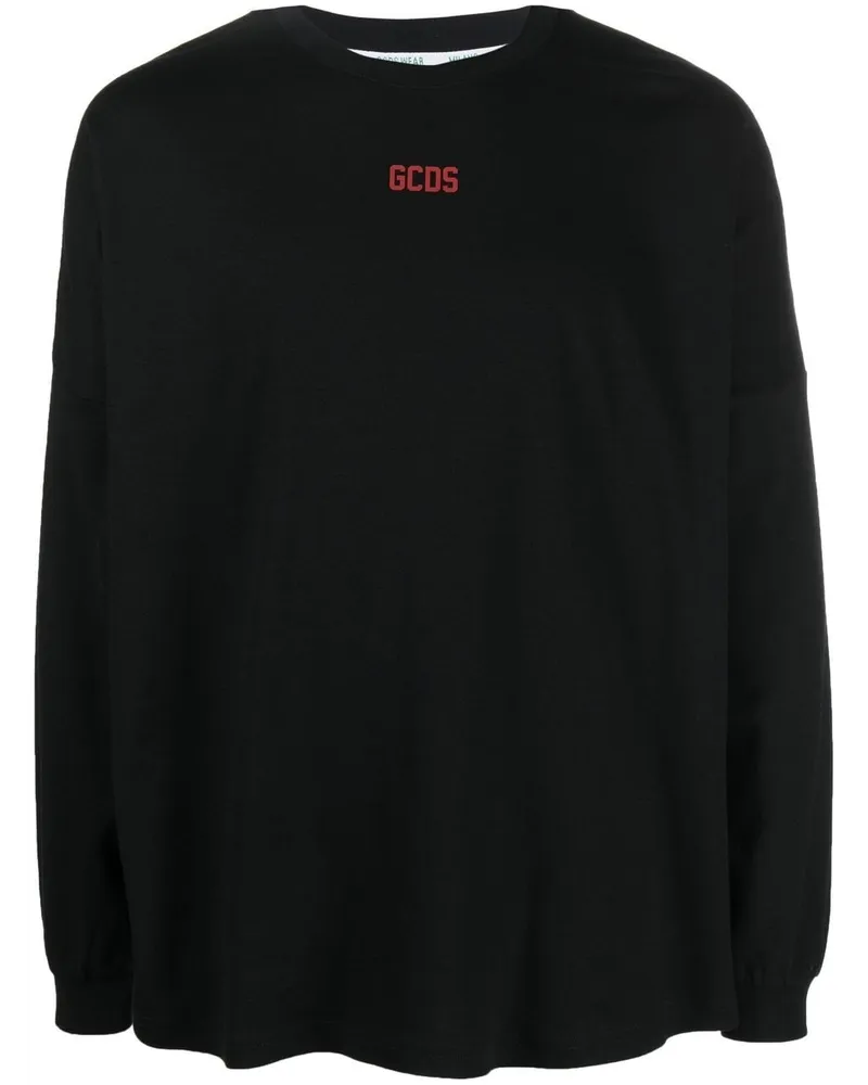 GCDS Langarmshirt mit Logo-Print - Schwarz Schwarz