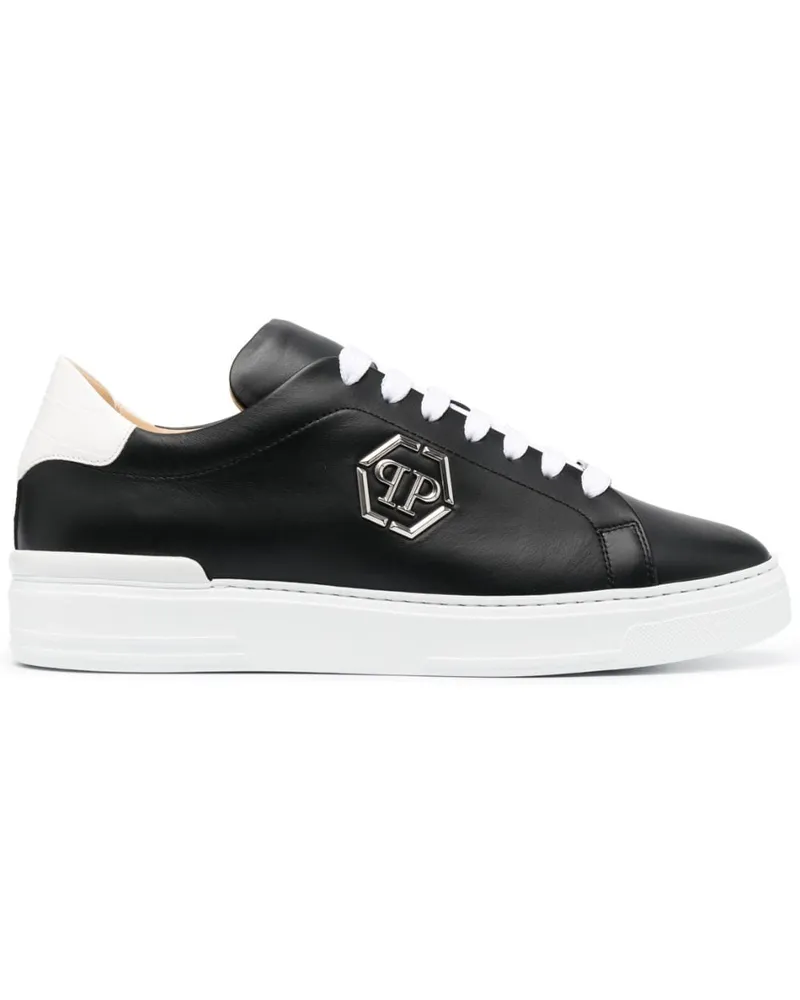 Philipp Plein Sneakers mit Logo-Schild - Schwarz Schwarz