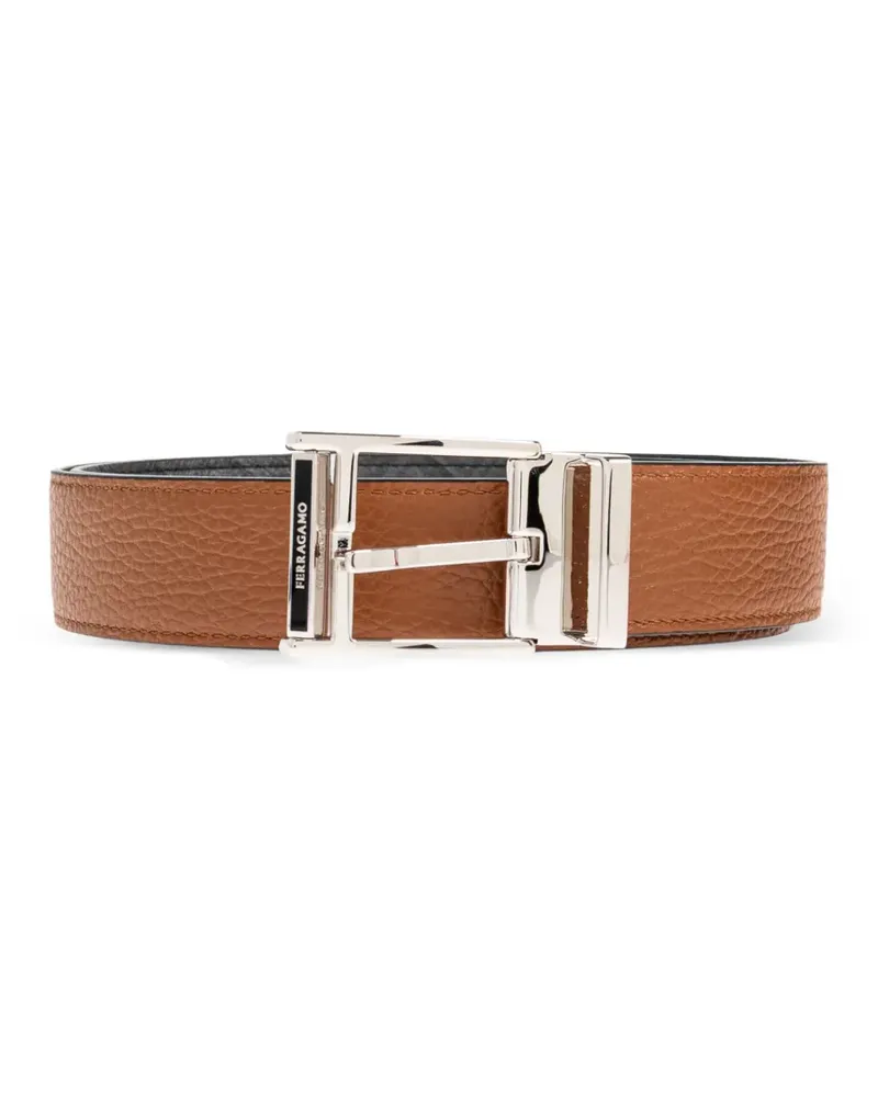 Ferragamo Wendbarer Gürtel mit Monogramm-Prägung - Schwarz Schwarz