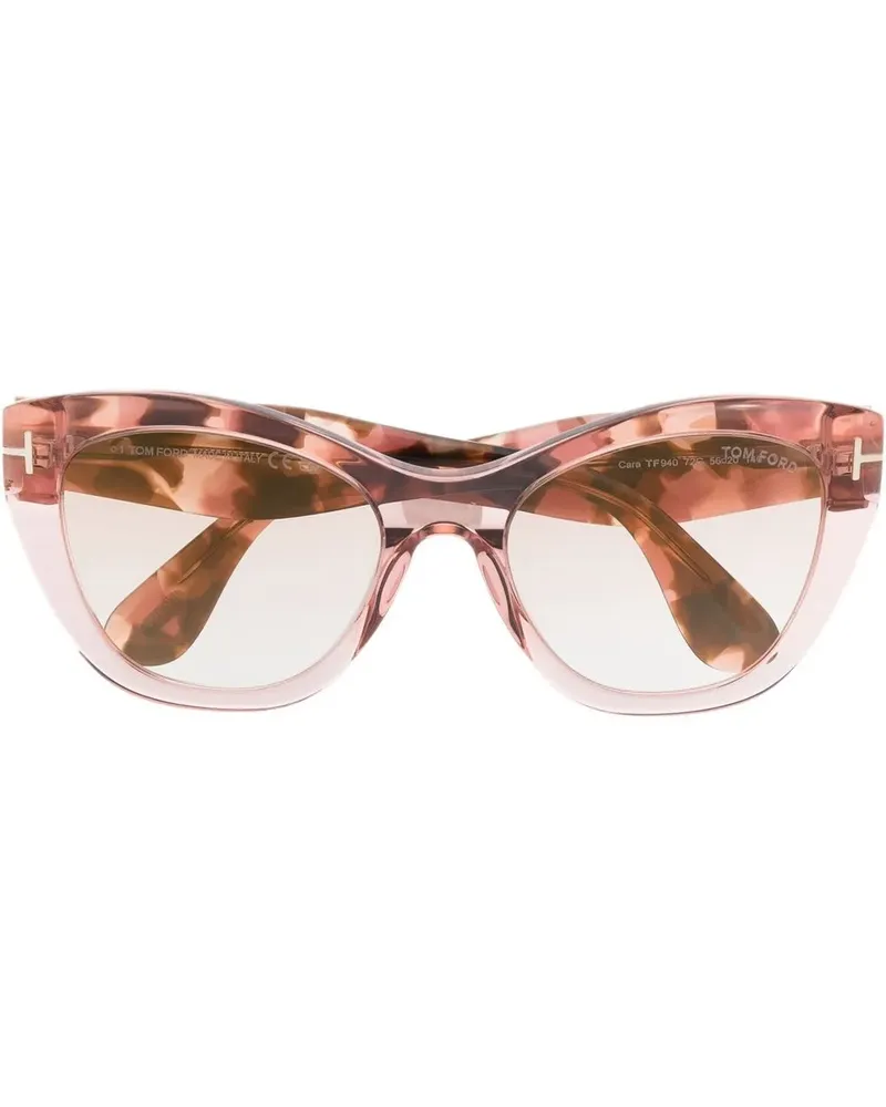 Tom Ford Cat-Eye-Sonnenbrille in Schildpattoptik - Rosa Rosa