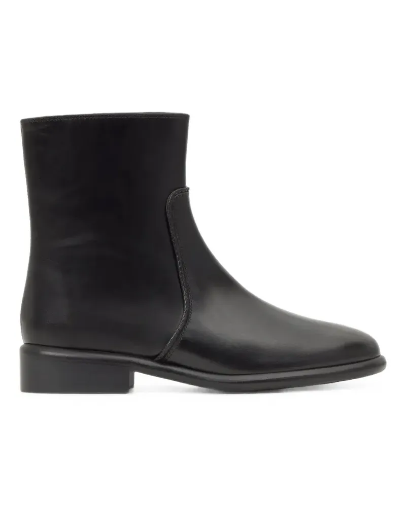 Castañer Elsa 313 Stiefeletten aus Leder mit Flechtbesatz - Schwarz Schwarz