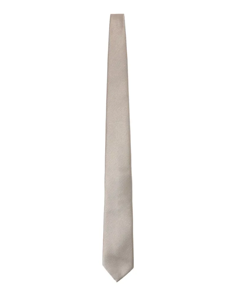 Giorgio Armani Seidenkrawatte mit Logo-Patch - Nude Nude