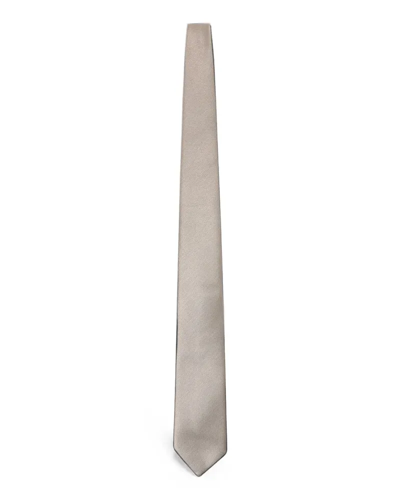 Giorgio Armani Seidenkrawatte mit Logo-Patch - Nude Nude