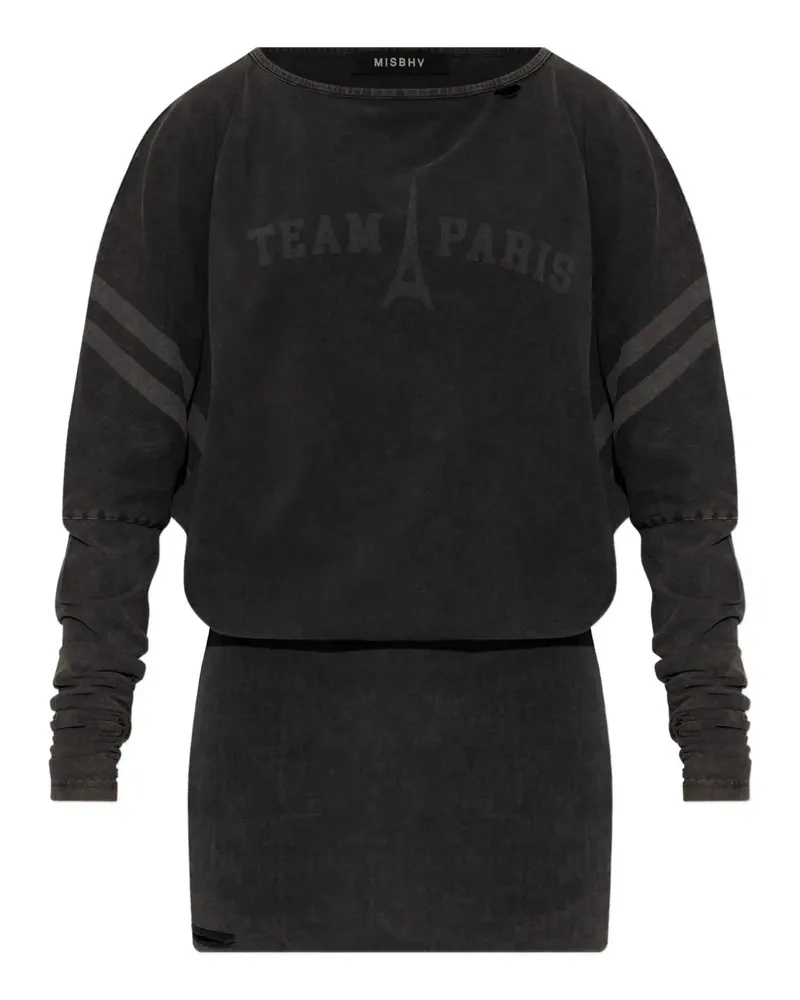 MISBHV Langärmeliges Team Paris Minikleid - Schwarz Schwarz