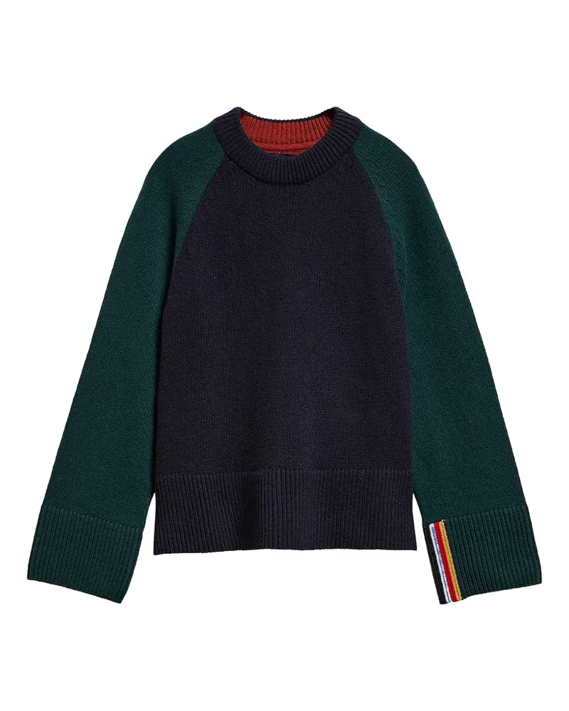 Barbour Tyneside Pullover in Colour-Block-Optik - Grün Grün