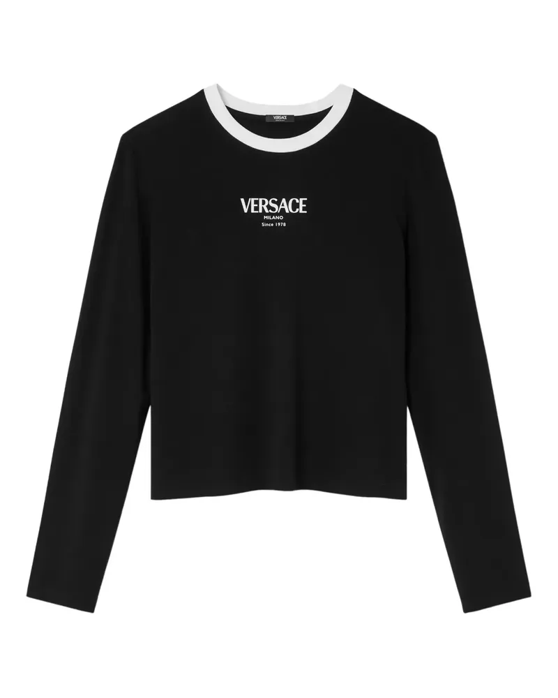 Versace Langarmshirt mit Logo-Detail - Schwarz Schwarz