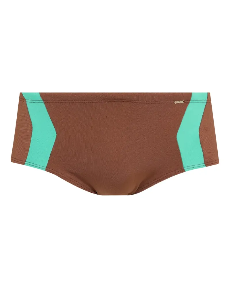 Amir Slama colour-block swimming trunks - Braun Braun