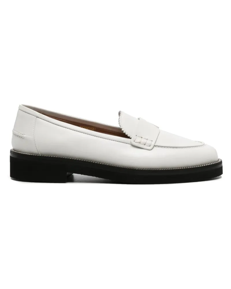 Aquazzura Aqua Loafer mit Kettendetail - Weiß Weiß