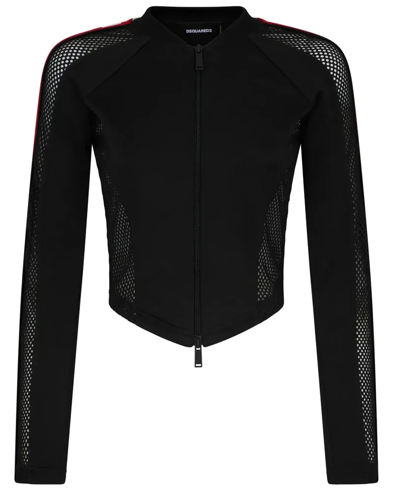 Dsquared2 Sportjacke mit Logo-Streifen - Schwarz Schwarz