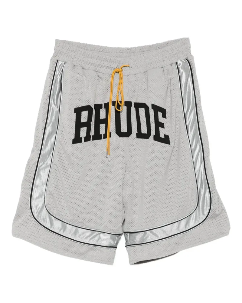 RHUDE Shorts mit Logo-Print - Grau Grau