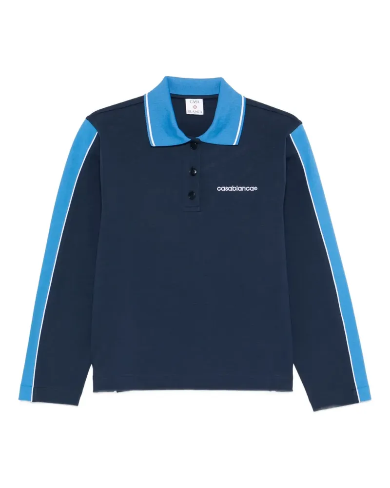 Casablanca Paris long-sleeve stripe polo shirt - Blau Blau