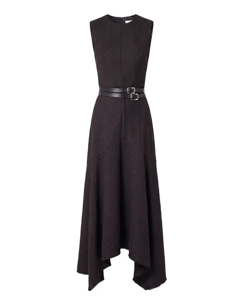 NICHOLAS Asymmetrisches Kleid mit Nadelstreifen - Schwarz Schwarz