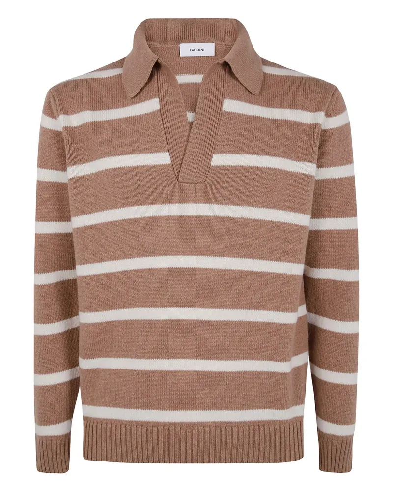 LARDINI Gestreifter Pullover - Nude Nude