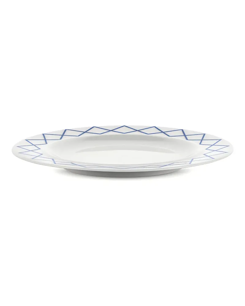 Alessi My Beauty China Dessertteller mit geometrischem Muster (4er-Set) - Weiß Weiß