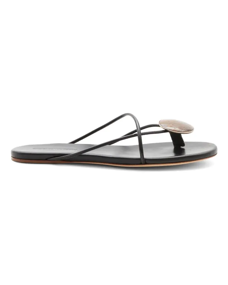 Christopher Esber Doma Stoned flache Sandalen mit mehreren Riemen - Schwarz Schwarz