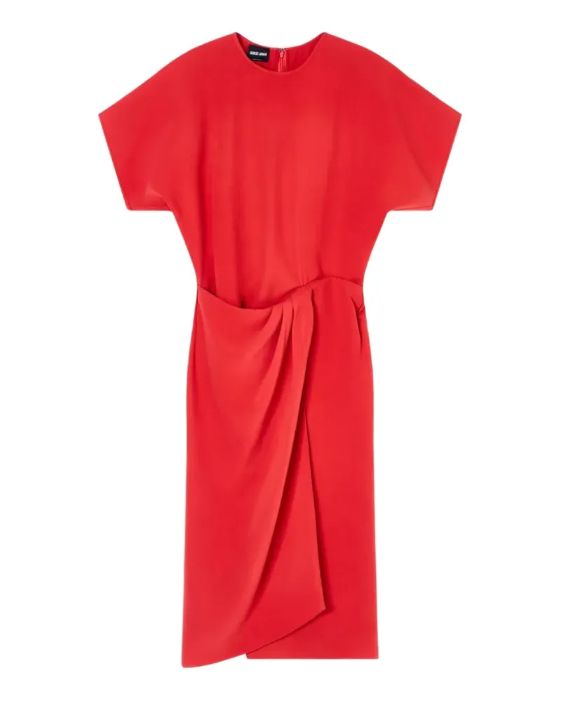 Giorgio Armani draped short-sleeve midi dress - Rot Rot