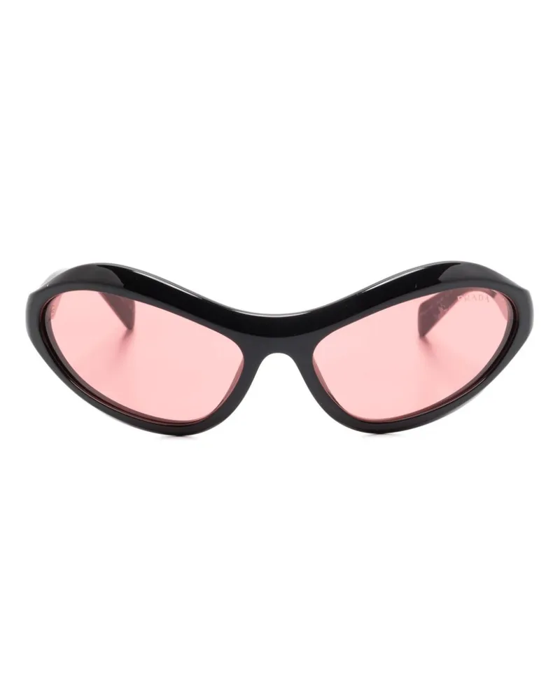 Prada Ergonomische Sonnenbrille - Schwarz Schwarz